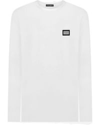 Dolce & Gabbana - Logo-Plaque Long-Sleeve T-Shirt - Lyst
