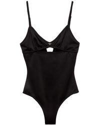 Prada - Interlock Fabric One-Piece Swimsuit - Lyst