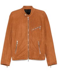 Tagliatore - Long Sleeve Leather Jacket - Lyst