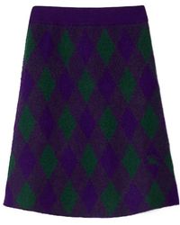 Burberry - Argyle Jacquard A-Line Skirt - Lyst
