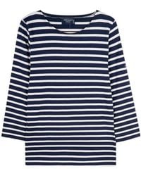 Saint James - Striped Round-Neck T-Shirt - Lyst