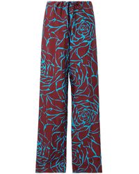 Dries Van Noten - Floral-Print Crepe Straight-Leg Pants - Lyst
