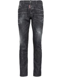 DSquared² - Slim-Fit Distressed Cropped Jeans - Lyst