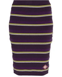 CASABLANCA - Striped Logo Mini Skirt - Lyst