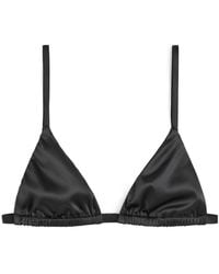 TOTEME - Totême Satin Triangle Cup Bralette - Lyst
