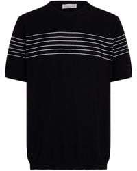 Roberto Collina - Striped Short-Sleeve Knitted Sweater - Lyst