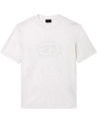 Emporio Armani - Lyocell-Blend Jersey T-Shirt With Ea Logo Print - Lyst