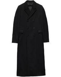 Prada - Double-Breasted Wool Coat - Lyst