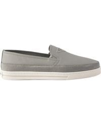 Prada - Cotton Canvas Slip-Ons - Lyst
