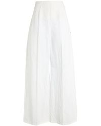 Sportmax - Plain Colour Wide-Leg Trousers - Lyst