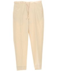 Jil Sander - High-Waist Drawstring Cropped Trousers - Lyst