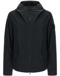 Stone Island - Logo Patch Zip-Up Jacket - Lyst