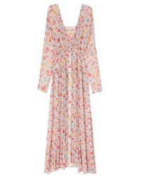 Ganni - Smocked Floral Maxi Dress - Lyst