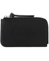 Chloé - Chloé Zipped Logo Embroidered Cardholder - Lyst