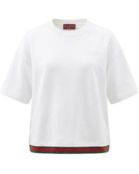 Gucci - Web Detailed Cropped Jersey Top - Lyst
