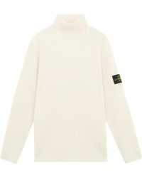 Stone Island - Logo Patch Roll Neck Jumper - Lyst