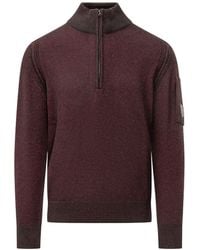 C.P. Company - Half Zip Fleece Sweatshirt - Lyst