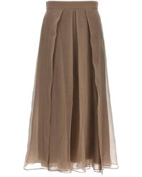 Brunello Cucinelli - 'Paneled Circle' Skirt - Lyst