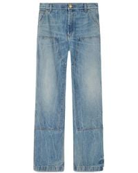 Versace - Logo Patch Cargo Jeans - Lyst