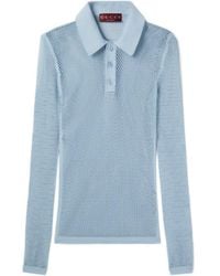 Gucci - Embossed Technical Mesh Polo Top - Lyst