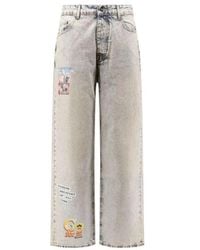 Barrow - Graphic Wide-Leg Jeans - Lyst