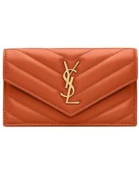 Saint Laurent - Chevron Logo Wallet - Lyst