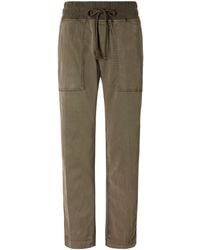 James Perse - Rib-Trimmed Cotton-Twill Tapered Pants - Lyst