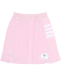 Thom Browne - Textured Pique 4-Bar Pleated Mini Skirt - Lyst