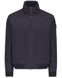 Fay - High-Neck Zip-Front Bomber Jacket - Lyst