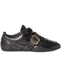 Miu Miu - Gymnasium Leather Sneakers With Buckle - Lyst
