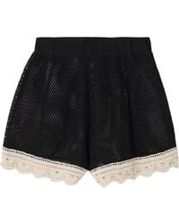 Sea - Kendall Crochet-Trimmed Open-Knit Cotton Shorts - Lyst