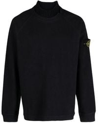 Stone Island - Compass-Motif Mock Neck Layered Sweatshirt - Lyst