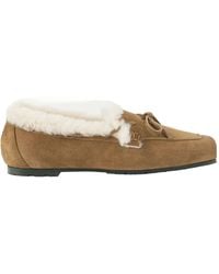 Aeyde - Jasper Bow-Detailed Shearling-Lined Suede Loafers - Lyst