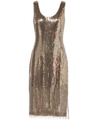 Ralph Lauren - Embellished Silk Midi Dress - Lyst