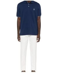 Brunello Cucinelli - Logo Detailed Short-Sleeved Polo Shirt - Lyst