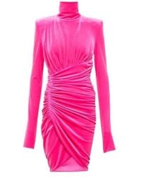 Alexandre Vauthier - Ruched Velvet Minidress - Lyst