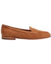 Santoni - Round-Toe Penny Loafers - Lyst