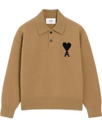 Ami Paris - Ami De Coeur Logo Intarsia-Knit Jumper - Lyst