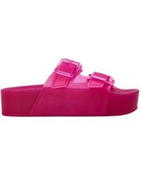 Balenciaga - Buckle Platform Slippers - Lyst