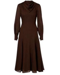 Emilia Wickstead - Avara Draped Wool Twill Midi Dress - Lyst
