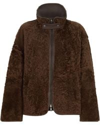 Brunello Cucinelli - Fuzzy-Shearling Reversible Outerwear Jacket With Monili - Lyst