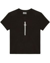 DIESEL - Half-Zip Crewneck T-Shirt - Lyst