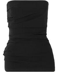 Proenza Schouler - Strapless Gathered Cotton-Blend Poplin Top - Lyst