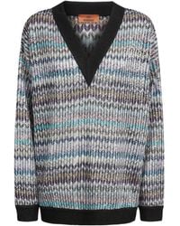 Missoni - Sequin Embellished Oversized V-Neck Jumper - Lyst