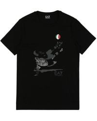 EA7 - Logo T-Shirt With Round Neck - Lyst