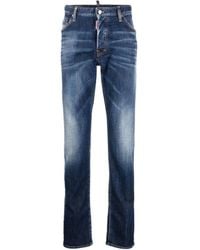 DSquared² - Distressed Straight-Leg Jeans - Lyst