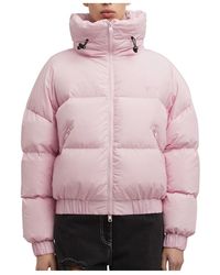 MSGM - Funnel Neck Quilted Cropped Padded Jacket - Lyst