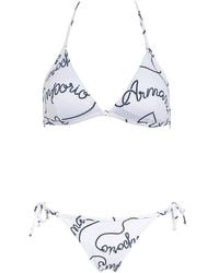 Emporio Armani - Logo-Print Triangle Bikini Set - Lyst