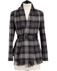 Dior - Christian Checkered Belted Removable Scarf Jacket - Lyst