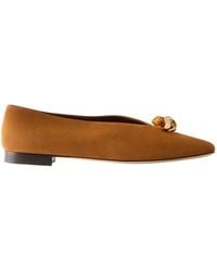 Jimmy Choo - Margot Embellished Suede Ballet Flats - Lyst